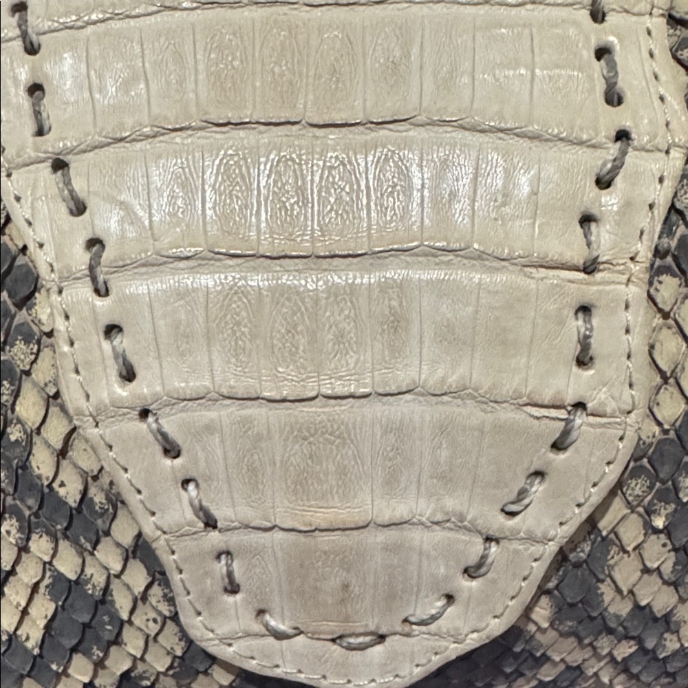 Carlos Falchi Python Luxurious Style Handbag With… - image 5